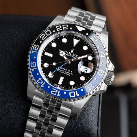 rolex gmt batman rrp|Rolex Batman 2023 price.